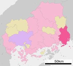 Fukuyaman sijainti Hiroshiman prefektuurissa.