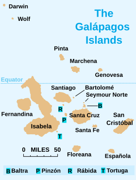 Карта Галапагосского архипелага
