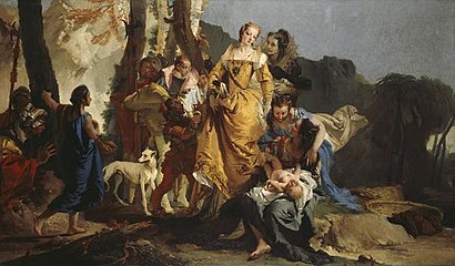 La Découverte de Moïse Giambattista Tiepolo, début des années 1730 Galerie nationale d'Écosse, Édimbourg[141]