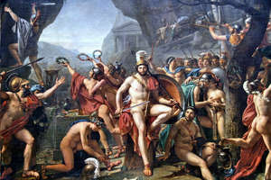 Leonidas at Thermopylae, by Jacques-Louis David (1814)