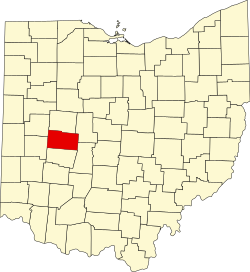 Location of Champaign County in Ohio