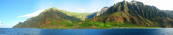 Kust aan de noordwestelijke zijde van Kauai