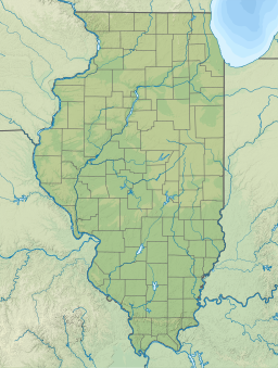 Location of Kinkaid Lake in Illinois, USA.