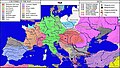 First Bulgarian Empire (681–1018 AD) and Byzantine Empire (286/395–1453 AD) in 968 AD.