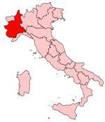 Lokasi Piemonte dalam Itali