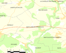 Mapa obce Saint-Lubin-en-Vergonnois