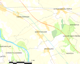 Mapa obce Saint-Porquier