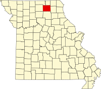 Locatie van Adair County in Missouri