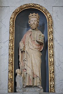 Paimpont (35) Abbatiale Notre-Dame - Intérieur - Statue de Saint-Judicaël - 01.jpg