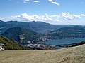 Vista dal Cornizzolo dei laghi di Annone, Garlate e Olginate