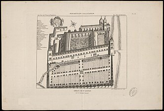 Gravure de l'abbaye Saint-Aignan (1869)