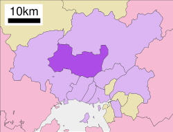 Location of Mihama in Asaminami-ku in Hiroshima City