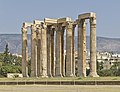 Le temple de Zeus olympien à Athènes, montrant des colonnes avec chapiteau corinthien
