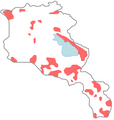 پراکنش جمعیتی آذربایجانی‌های ارمنستان در دوران شوروی به سال ۱۹۲۶.