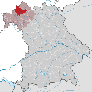 Li position de Subdistrict Bad Kissingen in Bavaria