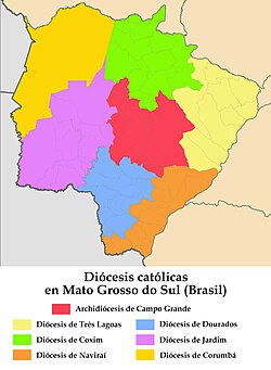 Mapa da área da arquidiocese