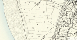 Harlech Tramway on a 6" OS map of 1887