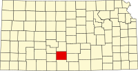 Map of Kanzas highlighting Pratt County