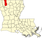 State map highlighting Webster Parish