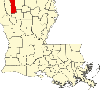 Map of Louisiana highlighting Webster Parish