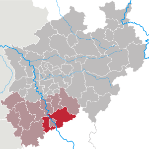 Lage des Rhein-Sieg-Kreises di Nordrhein-Westfalen