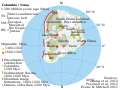 Vermutliche Paläogeographie des hypothetischen Superkontinents Columbia vor etwa 1600 mya