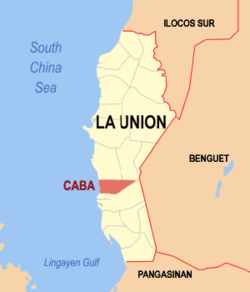 Map of La Union with Caba highlighted