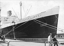 Black-and-white photo of ocean liner