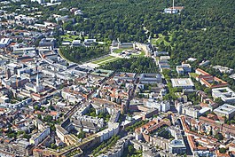 Schloss Karlsruhe van boven gezien