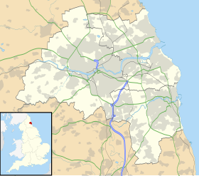 Sunderland ubicada en Tyne y Wear