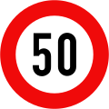 127: Maximum speed limit (50 km/h)