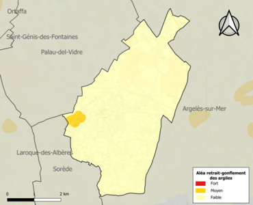 Carte des zones d'aléa retrait-gonflement des argiles.