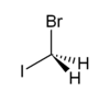 Stereo, skeletal formula of bromoiodomethane