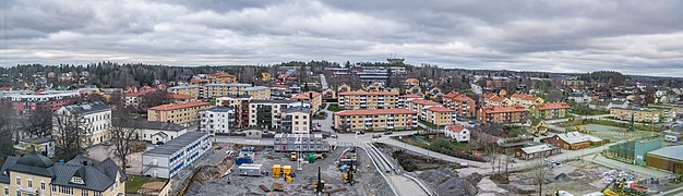 Utsikt västerut från Norrtälje Hamnplan.