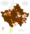 Share of Albanians on Kosovo and Metohija by settlements 1981