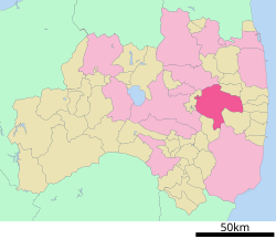 Location of Tamura in Fukushima Prefecture