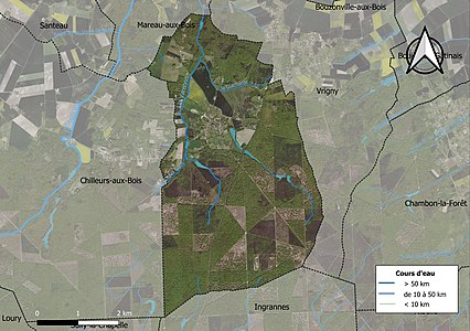 Carte orthophotographique de la commune en 2016.