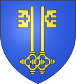 Blason maison de Clugny. Quand les anneaux de deux clefs sont entrelacés, elles sont dites entretenues.