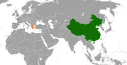 Haritada gösterilen yerlerde China ve Greece