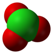 Space-filling model of the chlorate anion