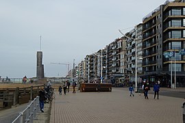 La digue de la plage à Coxyde.