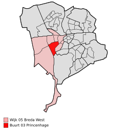 Lage von Princenhage in der Gemeinde Breda