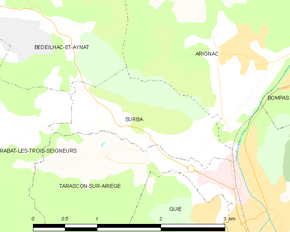 Poziția localității Surba