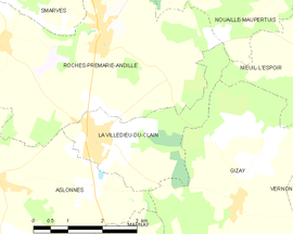 Mapa obce La Villedieu-du-Clain