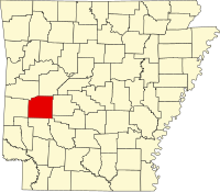 Locatie van Montgomery County in Arkansas