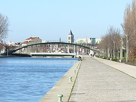 Het kanaal Canal Saint-Denis in Saint-Denis