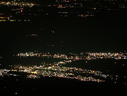 View of تھینی and Periyakulam from the hills of Kodaikanal