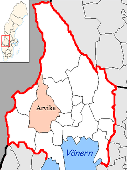 Arvika kommuns läge i Värmlands län