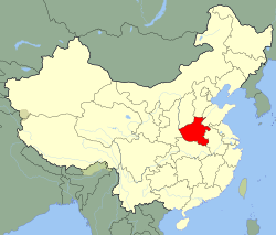 Местоположение на Хънан на картата на Китай