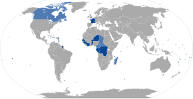 Rèparticion du francês dedens lo mondo.